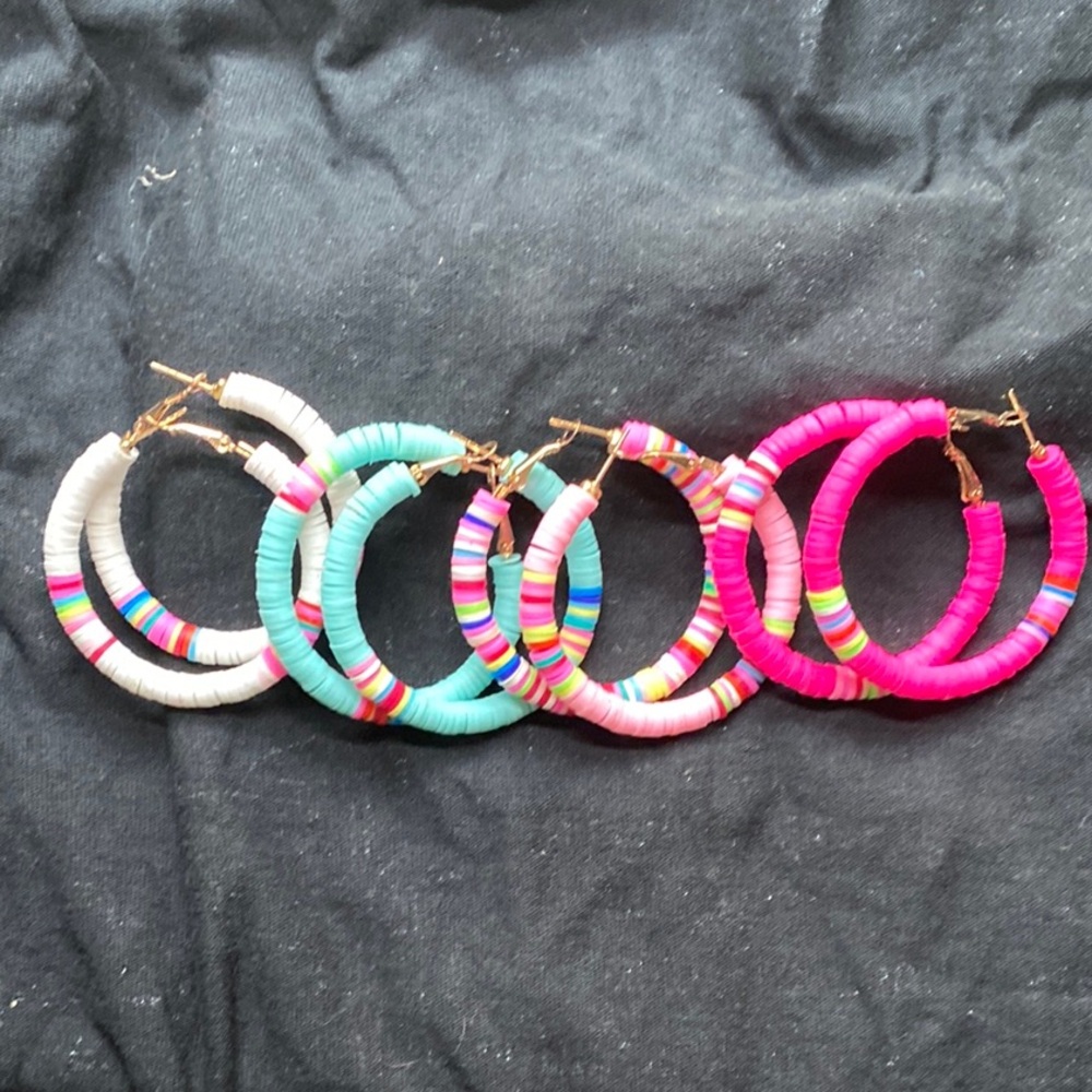 Pink and Blue Modern Silicone Earrings